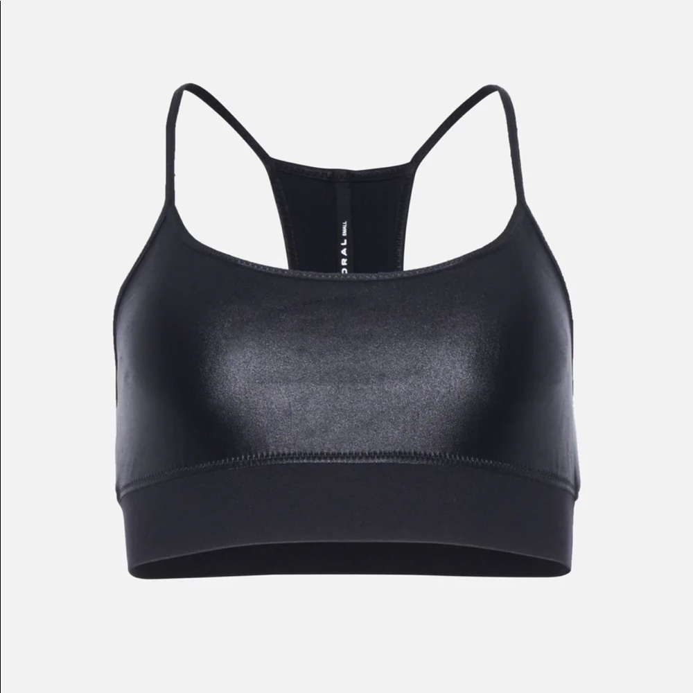 Koral Black Shiny Sports Bra